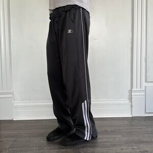 Vintage Y2K 00s Starter Sporty Baggy Striped Grey Zip Track Sweat Pants